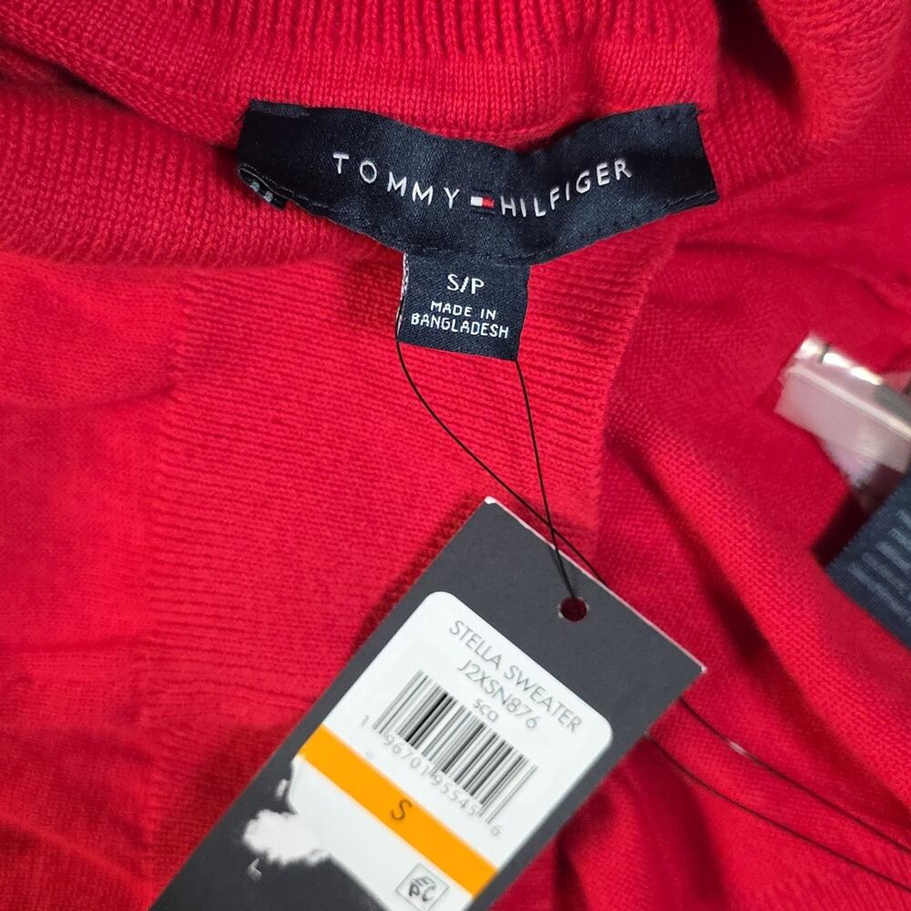Tommy Hilfiger Global Cable Stella Red Turtleneck Sweater Womens Size Small NWT - Picture 11 of 11